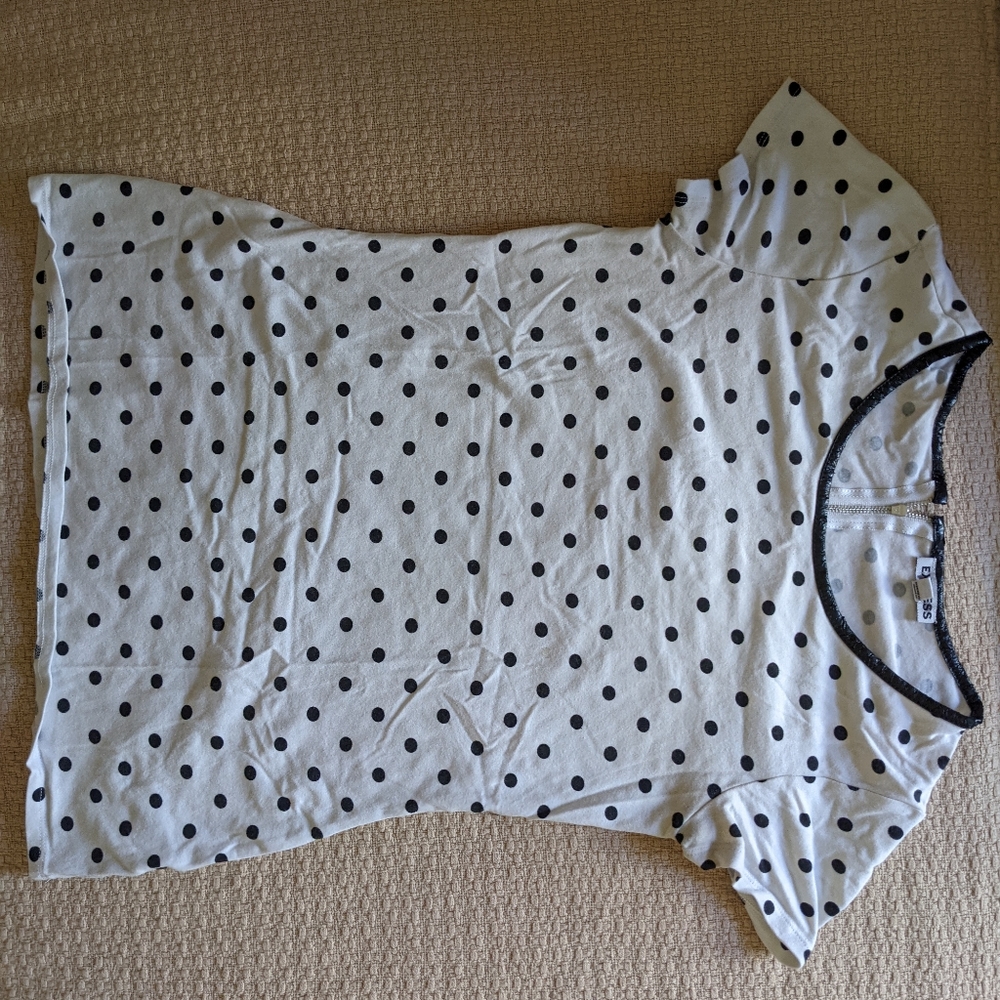 Medium Polka Dot T-Shirt with Leather Collar